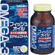 Omega-3 fish oil nourishes eyes, supports heart and brain Health Orihiro Japan 180 tablets Now Foods