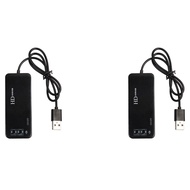 2X 3 Port USB 2.0 Hub External 7.1Ch Sound Card Headset Microphone Adapter for Pc Black