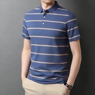Polo Shirt/Men's polo Shirt/polo Shirt/Men's polo Shirt/Summer 2023 New Style 100% Cotton Lapel polo Shirt Striped Short-Sleeved T-Shirt Men's Casual Half-Sleeved Top Men