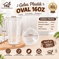 16oz Oval Plastic Cup | 16oz Plastic Cups, 50 pcs