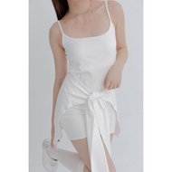 Feelsweet G28 American clean fit Fake Two-Piece Laced-Up Slim-fit bra Dress