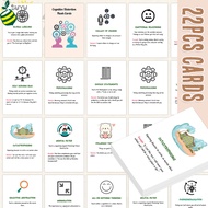 22Pcs Cognitive Distortion Flash Cards for CBT Therapy | Mental Health Awareness Tools for Kids & Ad