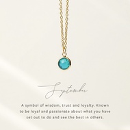 September Birthstone Dainty Gold Necklace - Sapphire
