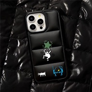 Graffiti Down jacket phone cases for iphone 16 15 Pro Max 14 Pro Max i14 14plus 13 Pro Max i13 13pro