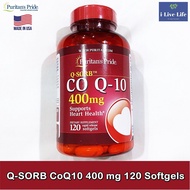 20% OFF ราคา Sale!! EXP:9/2024 โคคิวเท็น Q-SORB CoQ10 400 mg 30, 60 or 120 Rapid Release Softgels - Puritan's Pride คิวเทน โคเอนไซม์คิวเทน Q-10 Q10