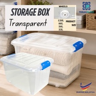 Kotak Simpanan Plastik Bekas Simpanan Dengan Roda Storage Box With Wheel Transparent Storage Box  12