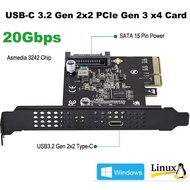 Kad Pengembangan USB-C 3.2 Gen 2x2 PCI-e Gen 3 x4 Type-c 20Gbps dengan Chipset ASMedia ASM3242 dan K