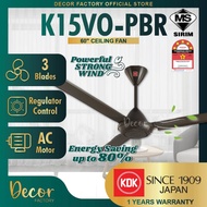 KDK Fan KDK K15VOPBR / K15VO-PBR 60'' 3 Blades 5 Speed Energy Saving Brown Regulator Ceiling Fan Kip
