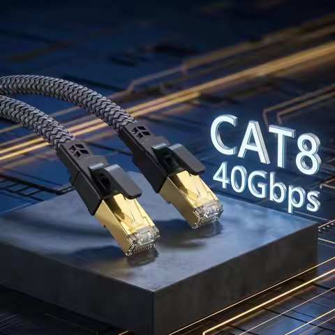 CAT8 Ethernet Cable 40Gbps 2000MHz Braided Network for PC Modem Laptop PS 5 Router RJ45 Cable Ethern