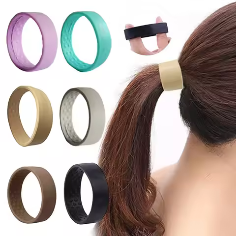 Trendy Silicone Hair Scrunchies Foldable Hair Tie Woman High Ponytail Hair Rope Hair bands DIY Hairs