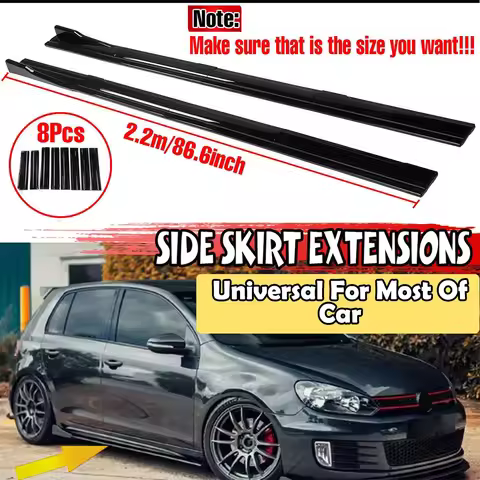 Universal Car Side Skirt 8 Pcs 2.2m Winglet Splitters Lip Side Spoiler For VW For Polo For GOLF mk5 