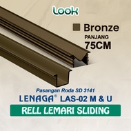 (75CM) Sliding Wardrobe Rail U & M SD - 3141 Lenaga | Aluminum Rail | UV Rail UM/ 75 CM Long Sliding
