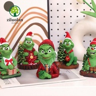ZILUOLAN Grinch Statue, Crafts Resin Grinch Figure, Kawaii Scene Model Merry Christmas Christmas Orn