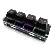 Mini 4-Key Select All Cut Copy Paste Macro Pad Ctrl A X C V Shortcut One Handed Keyboard RGB Gaming