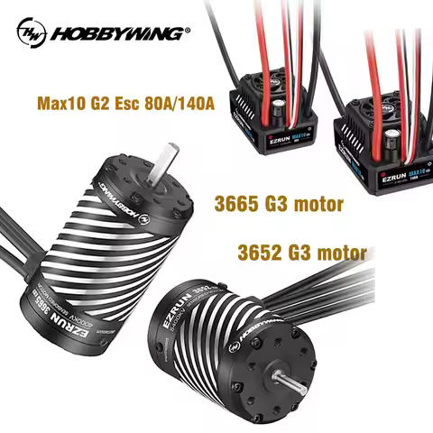 Hobbywing Brushless sensored combo 3652 3665 G3 brush less motor and 80A 140A Max 10 G2 ESC For 1/10