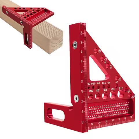 3D Multi-Angle Measuring Ruler,45/90 Degree Alloy Woodworking Square Protractor,Drawing Line Ruler M
