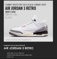 全新香港中籤貨Nike Air Jordan 3 Reimagined 白水泥