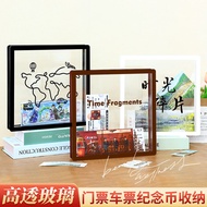 Acrylic Square Handmade Photo Frame Receipt Bill Stub Storage Concert Ticket Movie Travel Map Plane 