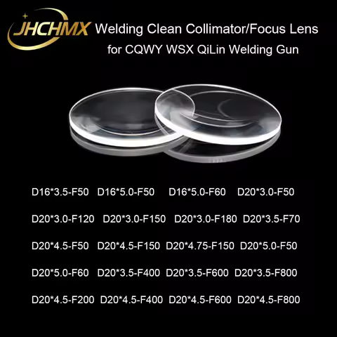 JHCHMX Laser Hand-hold Welding Clean D16/20 Collimator Focus Lens D20*4.5-F150 for CQWY WSX QiLin Ha