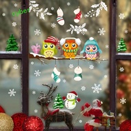 CYBERLINX Branch Owl Wall Sticker, Branch Owl DIY Christmas Owl Glass Sticker, Cartoon Snowflake PVC