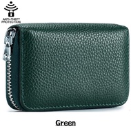 QuXis 2024 News Anti-theft Brush Men Credit Card Holder Two-layer Cowhide Genuine Leather Large Capa