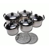 Home-Click 555 Steamer Pan Set 12Pcs Stainless Steel POT