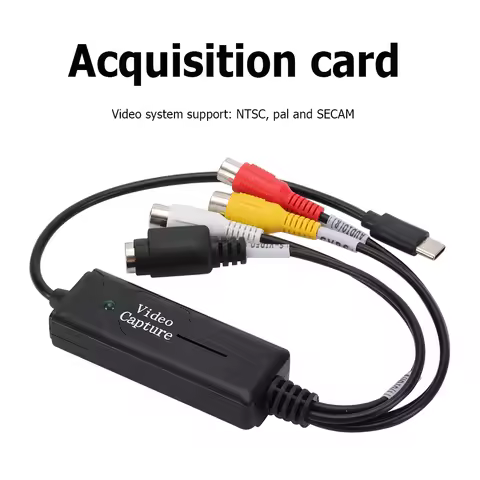 USB 3.1 Audio Video Capture Card Adapter DVD/VCD/MP4 Type-C Video Capture Converter 1 Channel Audio 