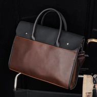 📿 Men's Briefcase Horizontal Handbag Crazy Horse Pu Leather Bag Travel Shoulder Bag File Computer Bag Crossbody Bag