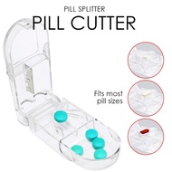 Pill Splitter Pill Cutter Transparent Travel Pill Cutter with Medicine Storage