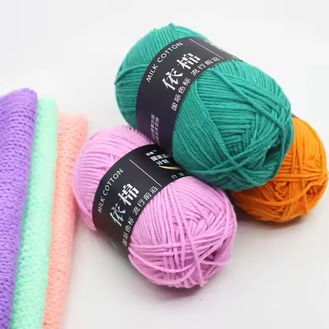 Milk Cotton Yarn 86 Colors 4ply Crochet Knitting Wool for Baby Dolls Sweater Scarf Hat Handmade DIY 