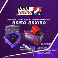 (STAGE 1) UMA RACING COMBO SET COIL PLUG + AIR FILTER + IRIDIUM SPARK PLUG Y15 Y16 RS150 LC135 LCV8