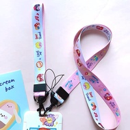 Mermaid Cartoon Phone Strap Female Hanging Neck Lanyard/EZlink Card Holder Neck Lanyard Anti-lost Removable Metal