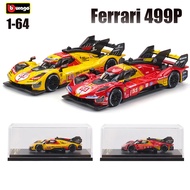 Bburago 1:64 499P,,,、、 Bburago 1:64 Ferrari 499P Diecast Kereta Model dengan Kotak Akrilik Paparan, 