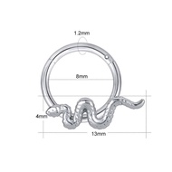 1PCS Earring EarLobe Septum Helix Ring Hoop Snake 8mm Stainless Steel Piercing Body Jewelry