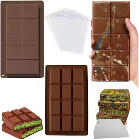 Chocolate Bar Molds Silicone Bars Break Apart Wax Melt Mould Easy Release Rectangle Durable for Prot