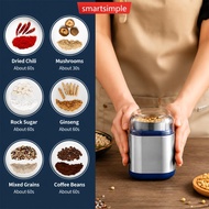 SMARTSIMPLE Electric Coffee Bean & Grain Grinder Multifunctional Mini Pulverizer for Spices Nuts Sta