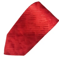 Bright Red Pleated Silk Tie With Built-In Pattern Quality Brand Standard Size 10 X 150 cm (4 Inches)