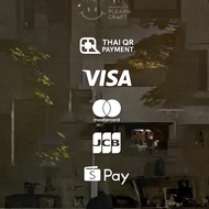 SBBN003 Payment Methods Glass Sticker Symbol VISA MASTERCARD QR PROMTPAY JCB TRUE WALLET