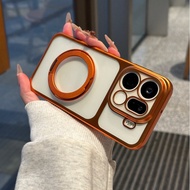 Luxury Nano Matte Plating Magnetic Rotating Stand Translucent Phone Case For OPPO Find X9 Pro X9 Ful