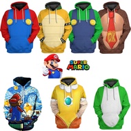 Super Mario Halloween Costume Men Women Hoodie Cosplay Toad Yoshi Daisy Luigi Bowser Mario Bros. Acc