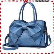 H0038 Handbag Shoulder Bag The Movie Crocodile Pattern Big Bow PU Leather With Strap