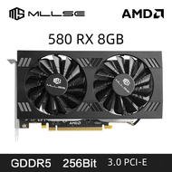 Mllse AMD RX 580การ์ดแสดงผล2048SP 8GB การ์ดจอ GDDR5 256Bit PCI-E 3.0 × 16 8Pin เรเดียน GPU RX 580เกม placa de Video