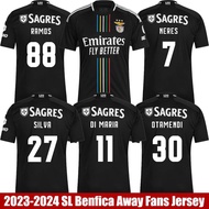 clu 2023-2024 SL Benfica Away Jersey Otamendi Silva Ramos DiMaria Neres Football Sports Tee Plus Siz