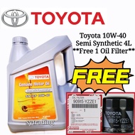 Toyota 10W40 Semi Synthetic 10W-40 Engine Oil 4L+ FREE Toyota Oil Filter (FOC) YZZA1 YZZA6 YZZE1 YZZ