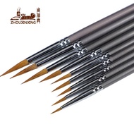 Jowoart 9 ชิ้นชุดพังพอนเส้นผมหนังสือแปรงภาพวาดสีน้ำGouacheภาพวาดสีน้ำมันสายเบ็ดปากกาทนทานบางเงินเบิร