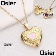 OSIER Photo Picture Locket Necklace, Openable DIY Necklace Heart Locket Necklace, Valentine's Day Fr