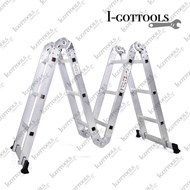 12 STEP Multi Purpose Aluminum Ladder Folding Step Ladder Extendable Heavy Duty