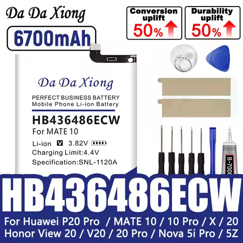 2026 Years 100% New HB436486ECW 6700mAh Battery For Huawei Mate 10 Mate 10 Pro /P20 Pro AL00 L09 L29