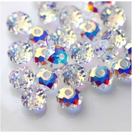 3 Austrian crystal beads white orange cake beads 6mm, 8mm, 12mm