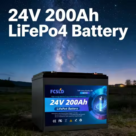 2026 Upgraded 24V 100Ah-200Ah 32700 LiFePO4 Battery with 200A BMS Rechargeable Off-grid Solar Power 